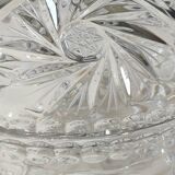 Bohemian cut crystal candy dish. Sophisticated star motifs.