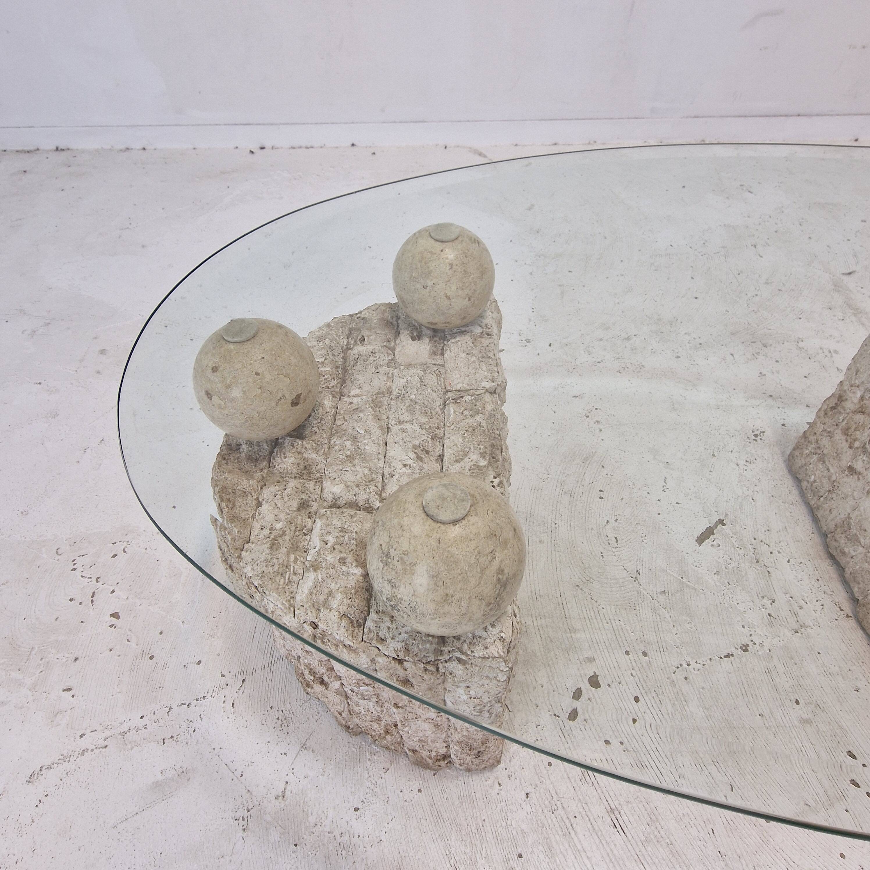Magnussen Ponte Mactan Stone Coffee or Fossil Stone Table, 1980s