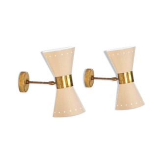 Paire d'appliques diabolo italiennes