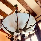 "Leaf" chandelier with opalescent gable