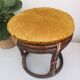 Vintage rattan ottoman, bamboo 70s with its cushion
