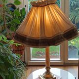 large Napoleon III bronze and onyx column lamp