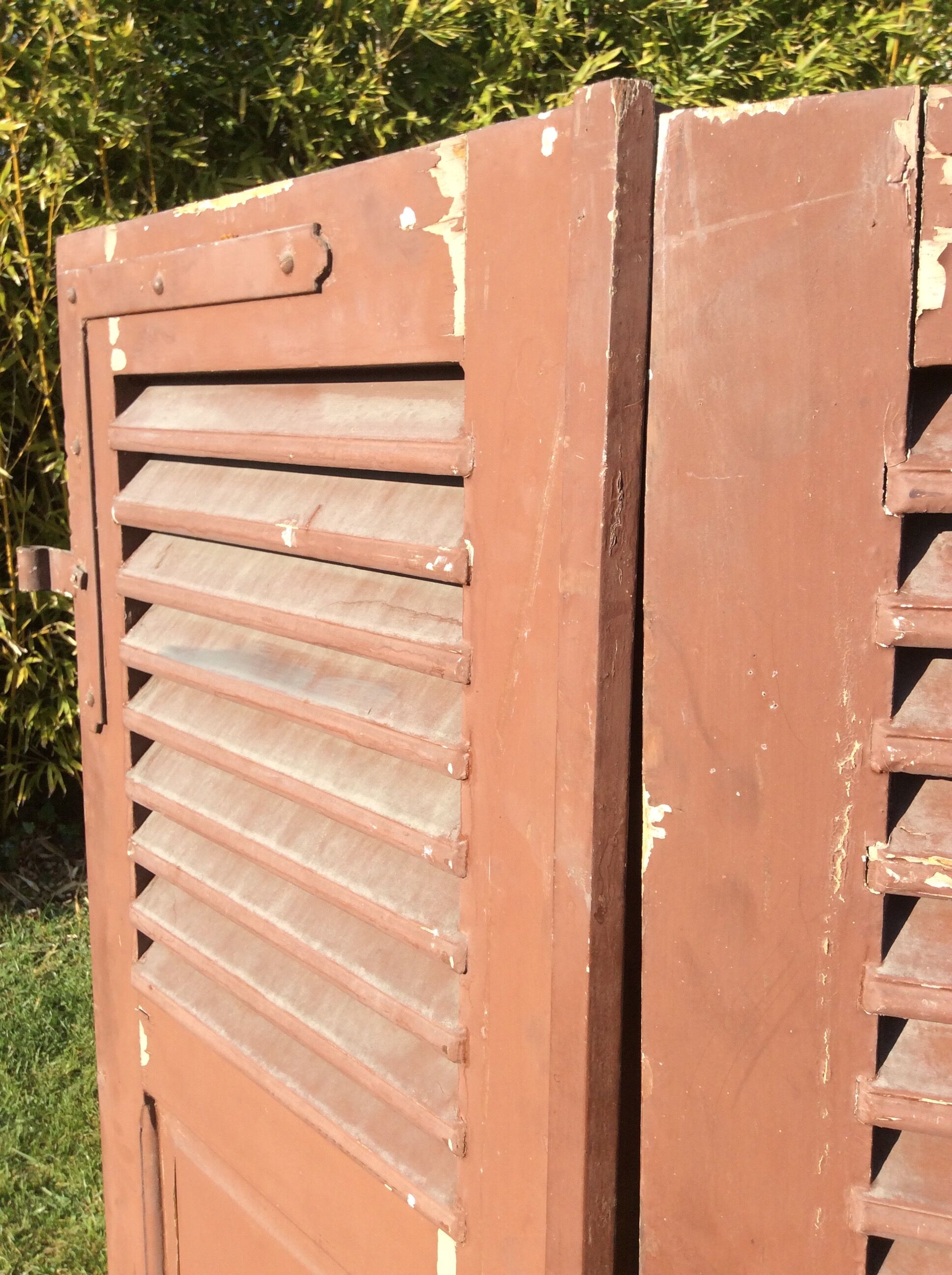 Pair of old wooden shutters