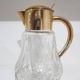 Carafe, transparent crystal, gilded brass, Germany, 1950s