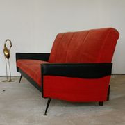 Convertible bench daybed rockabilly red and blakc 50-60s