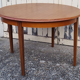 Extendable round dining table, solid wood, vintage, 60s