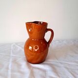 Pichet en terre cuite vernissée — artisanat du Sud vintage