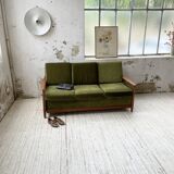 Scandinavian teak bench bed 140