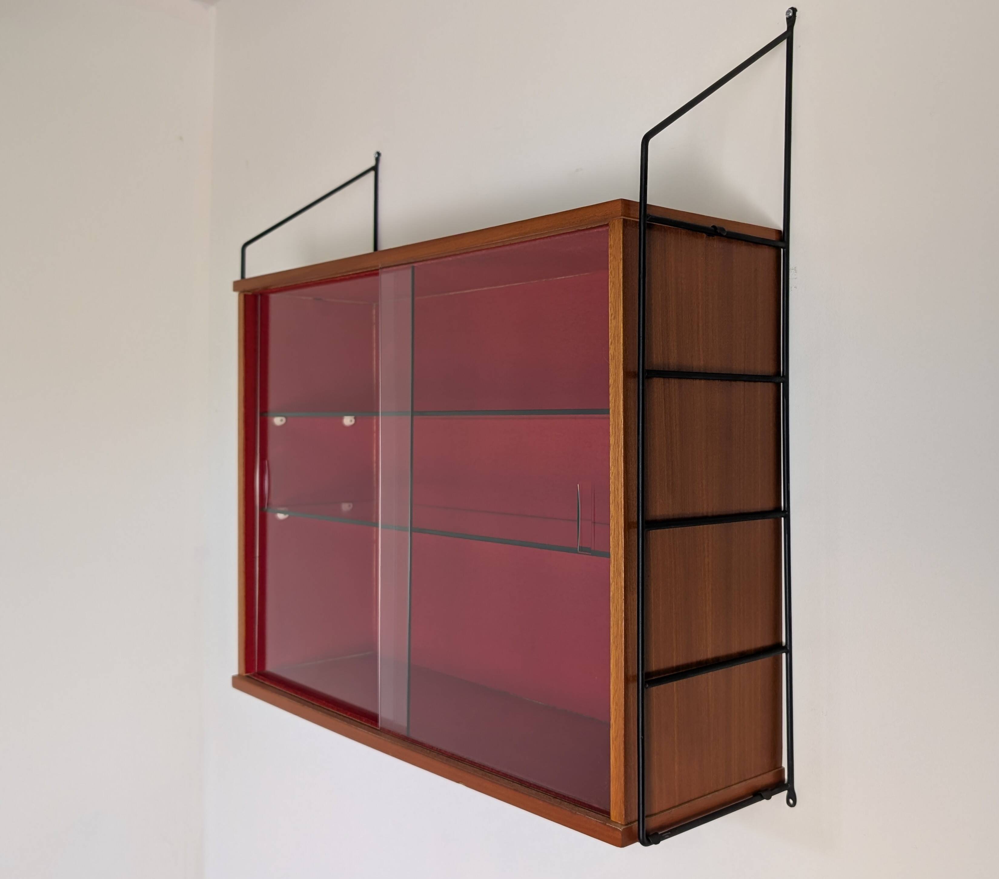 Vitrine murale métal et bois 60'