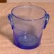 Blown glass ice bucket and lavender blue bubble from the Biot glassworks