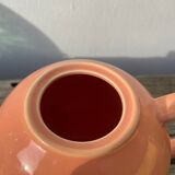Salmon-colored ceramic teapot, Maison Pagnossin, Italy