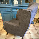 Fauteuil à grand dossier en tissu