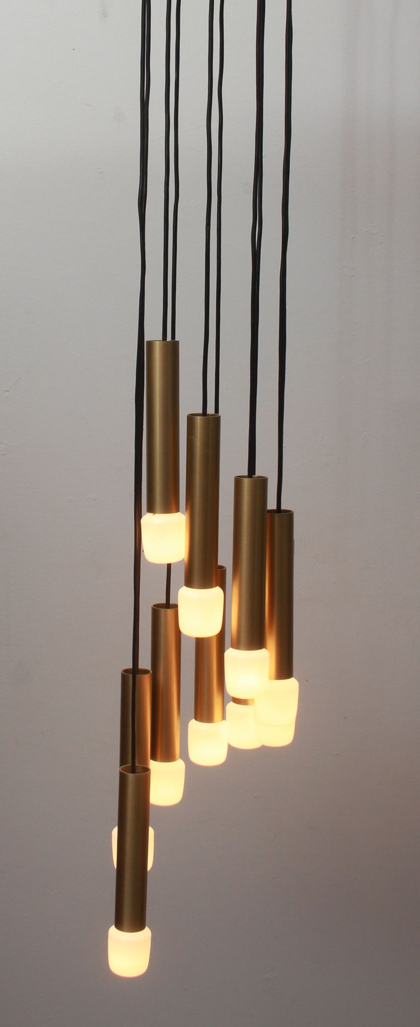 Lampe cascade des années 1970 en laiton