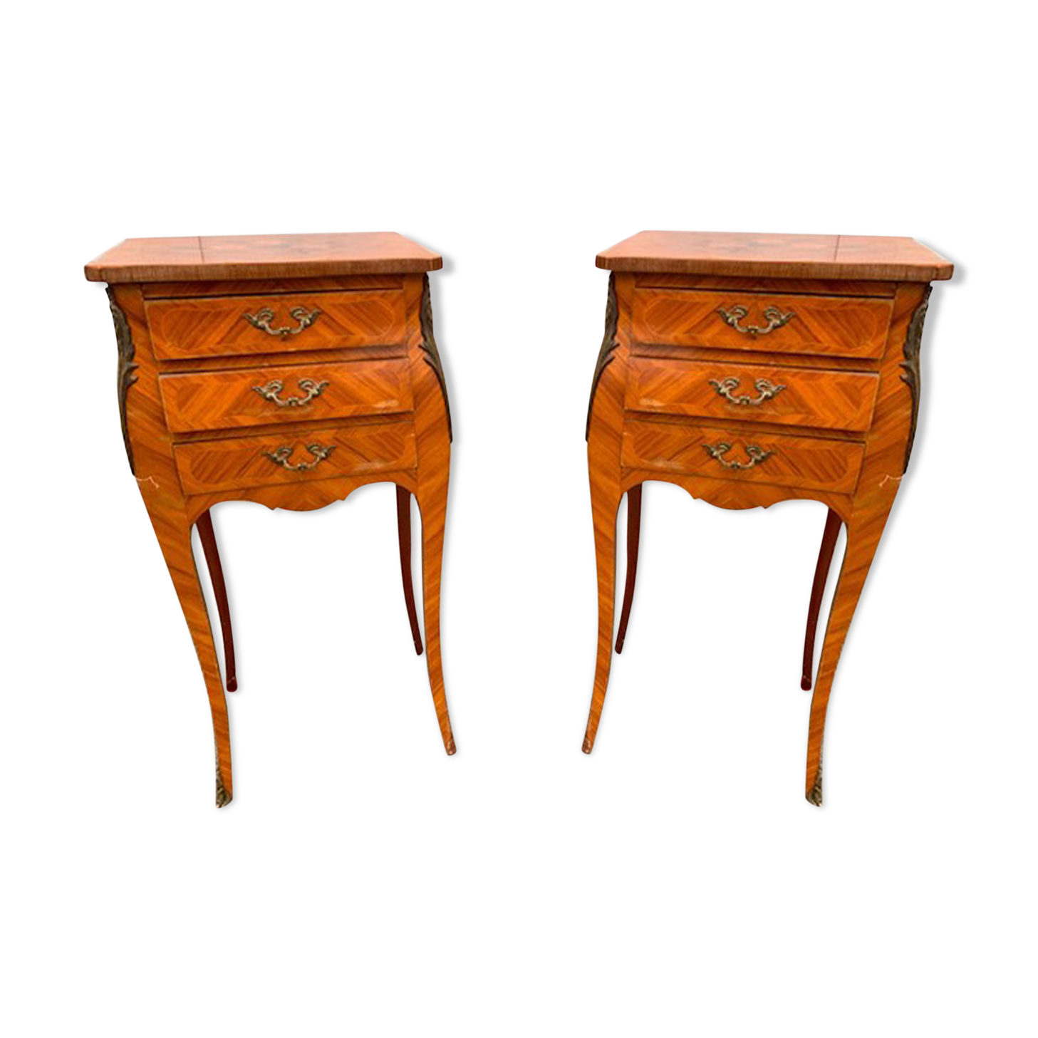 Pair of rosewood bedside tables