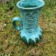 Green and blue lava ceramic pot pitcher