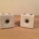 Pepper salt shaker dice to play ceramic, salt and pepper