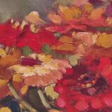 Tableau ancien nature morte florale