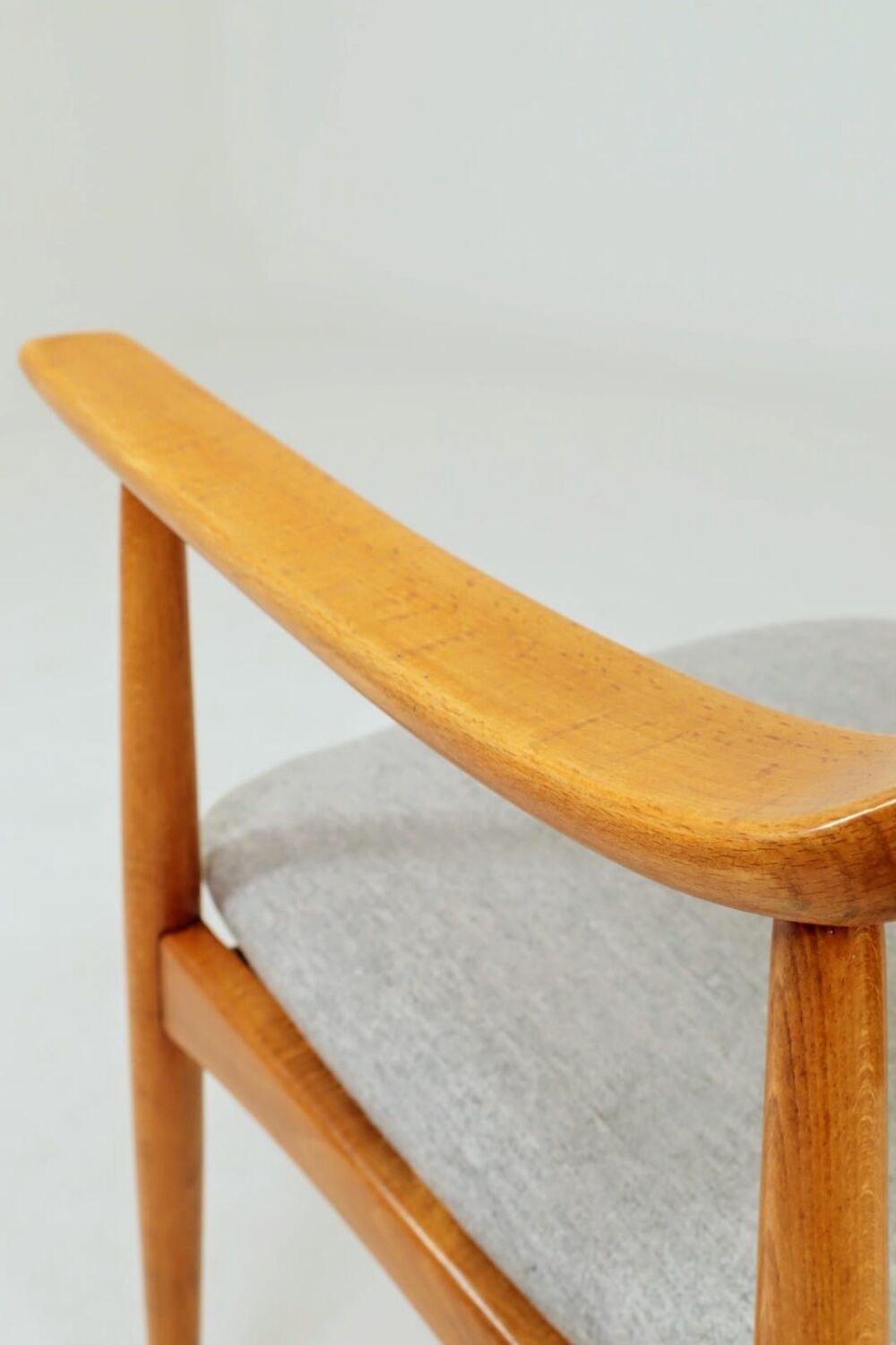 Vintage Scandinavian Armchair  fabric wool gray fully refurbished 1970