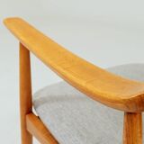 Vintage Scandinavian Armchair  fabric wool gray fully refurbished 1970