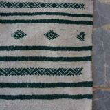 Kilim white and green handmade woollen carpet