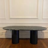 Marble coffee table with steel legs
