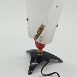 Vintage red plastic bedside / table lamp