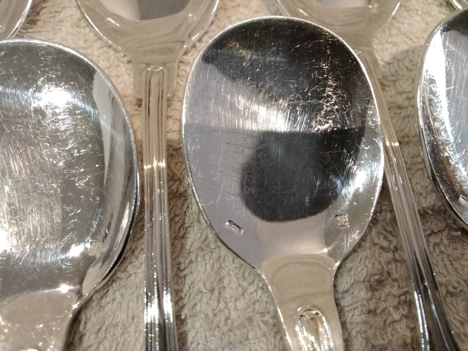 12 silver-plated metal ice scoops by silversmith Ravinet Denfert with nets