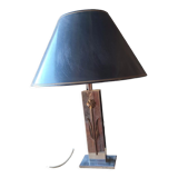 Lamp in chromed metal and bronze circa 1970