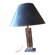 Lampe en métal chromé et bronze vers 1970