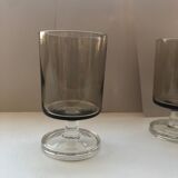 Set of 6 smoked glasses, style 70s