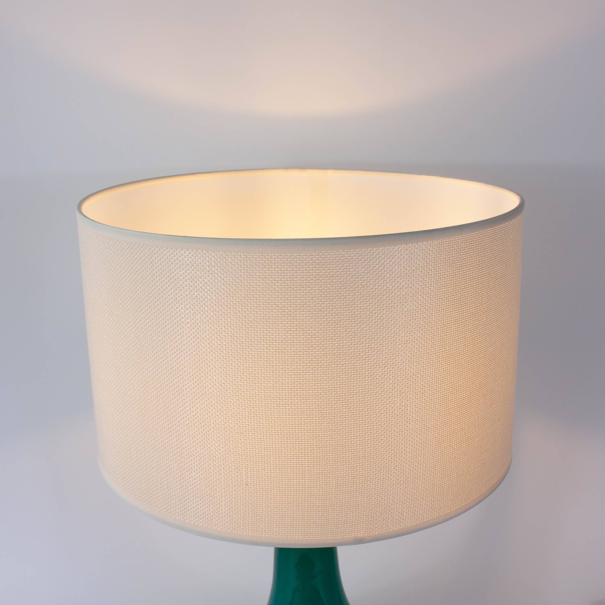 Vintage 1960s Portuguese Turquoise Opaline Glass Table Lamp
