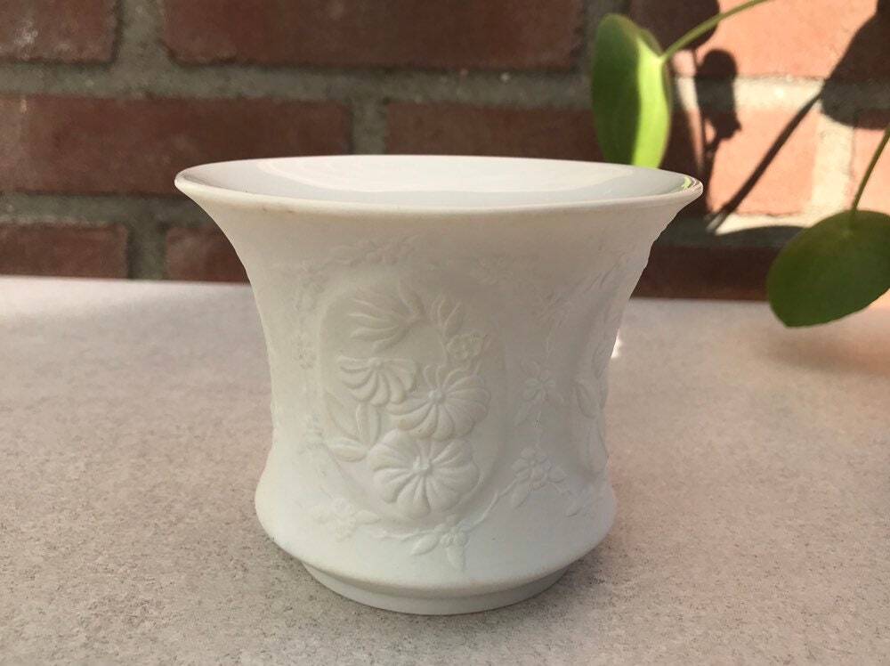 Mid Century signed biscuit porcelain Candle holder