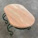 Table basse en marbre rose vintage et fer forgé vert, années 1970