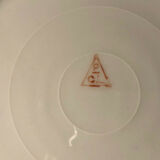 Set of 12 dessert plate in Limoges porcelain PCL with floral decoration