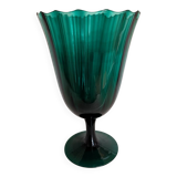 Green chalice vase from the 1970s.