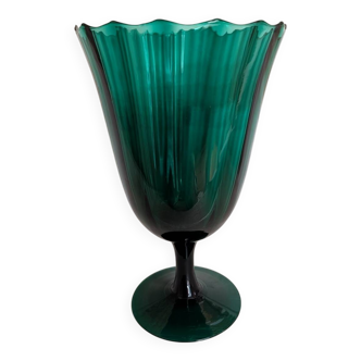 Green chalice vase from the 1970s.