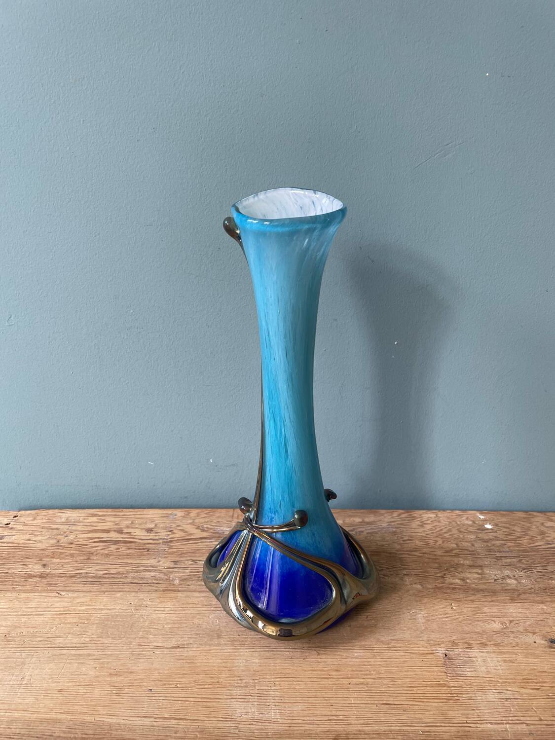 Blown glass vase signed Jean Michel Operto de Biot