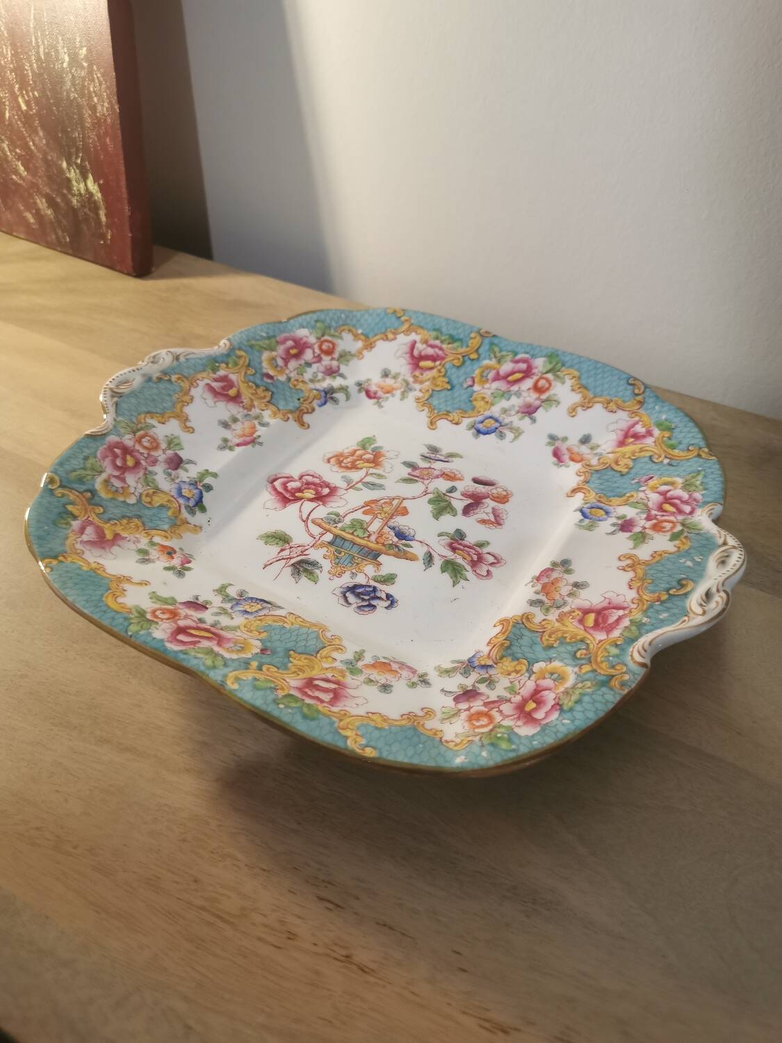 19th century English porcelain cake dish