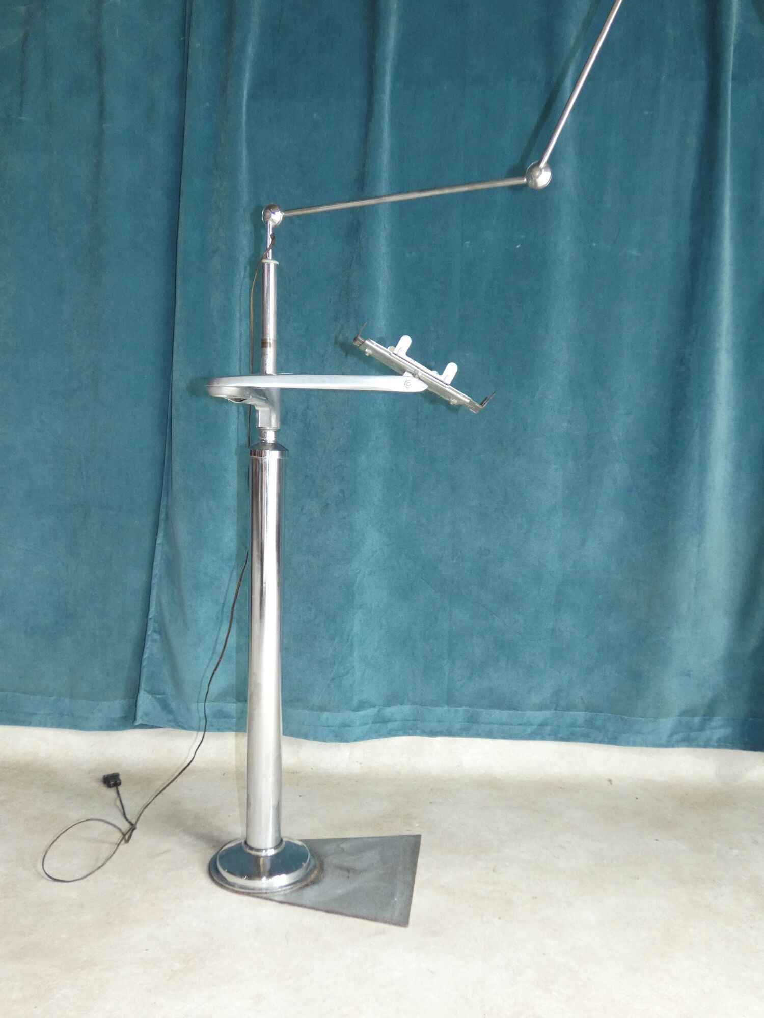 Atelier xxl industrial floor lamp with circa 1950 tablet phone holder