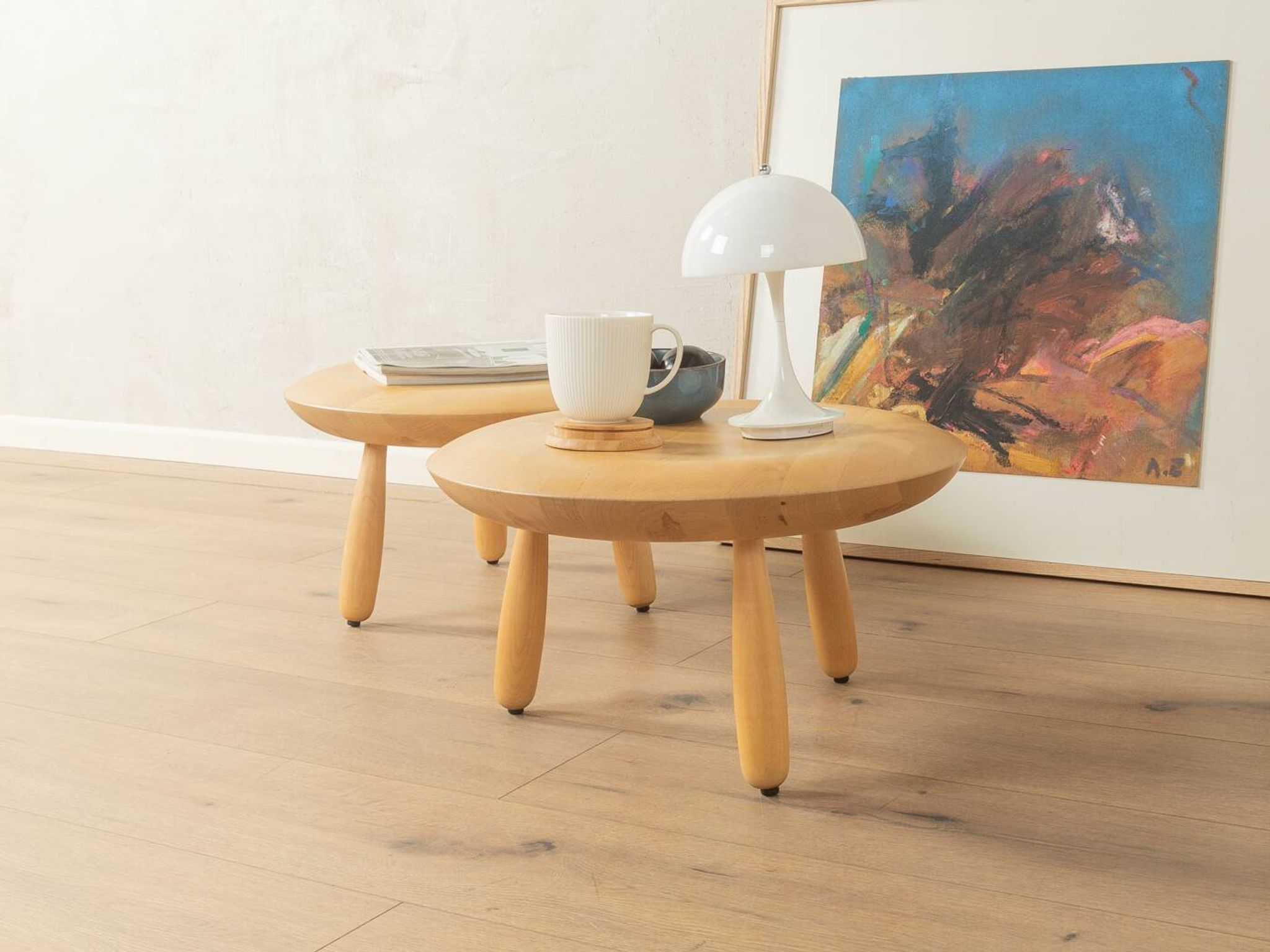 Karljohan side table set by Christian Halleröd for IKEA, 1990s, solid oak