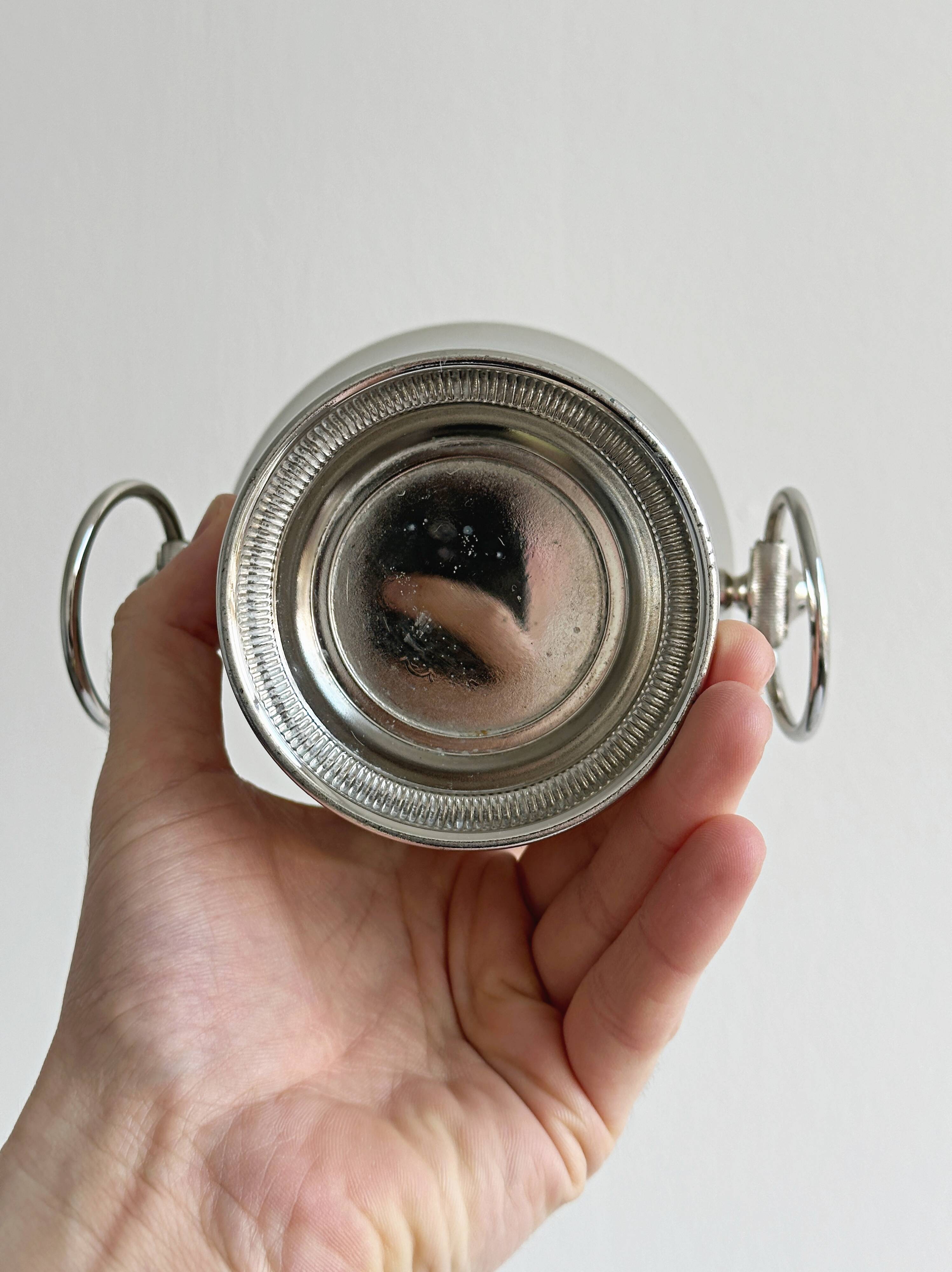Small silver metal ice bucket