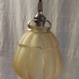 Art Deco lampshade in gilded glass and brass frame - mid 20th century