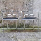 Paire de fauteuils en aluminium par Henning Larsen