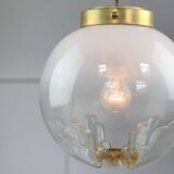 Mid-century Murano Glass & Brass Pendant from Mazzega, 60s