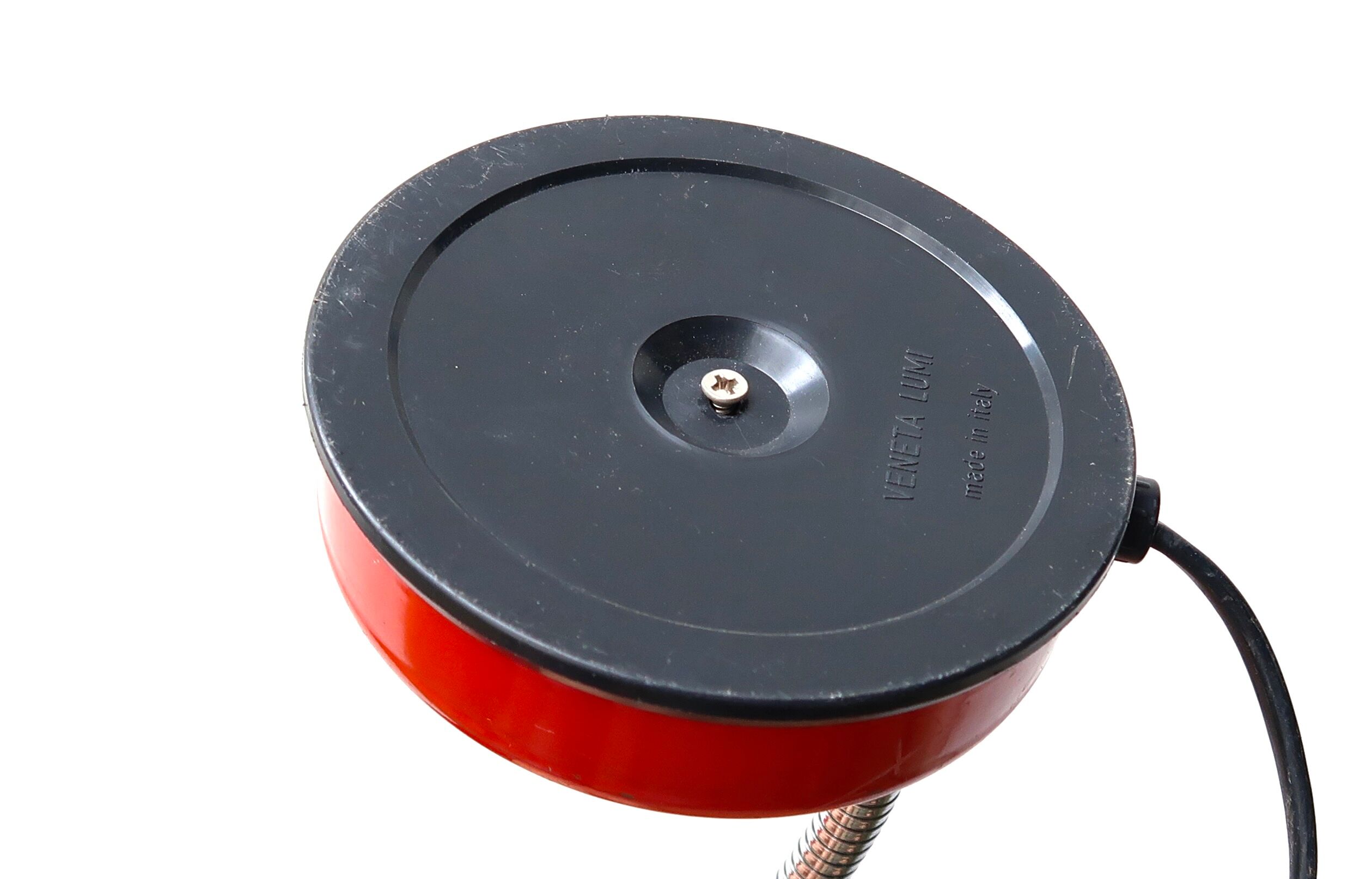 Veneta Lumi articulated red desk lamp, 60s