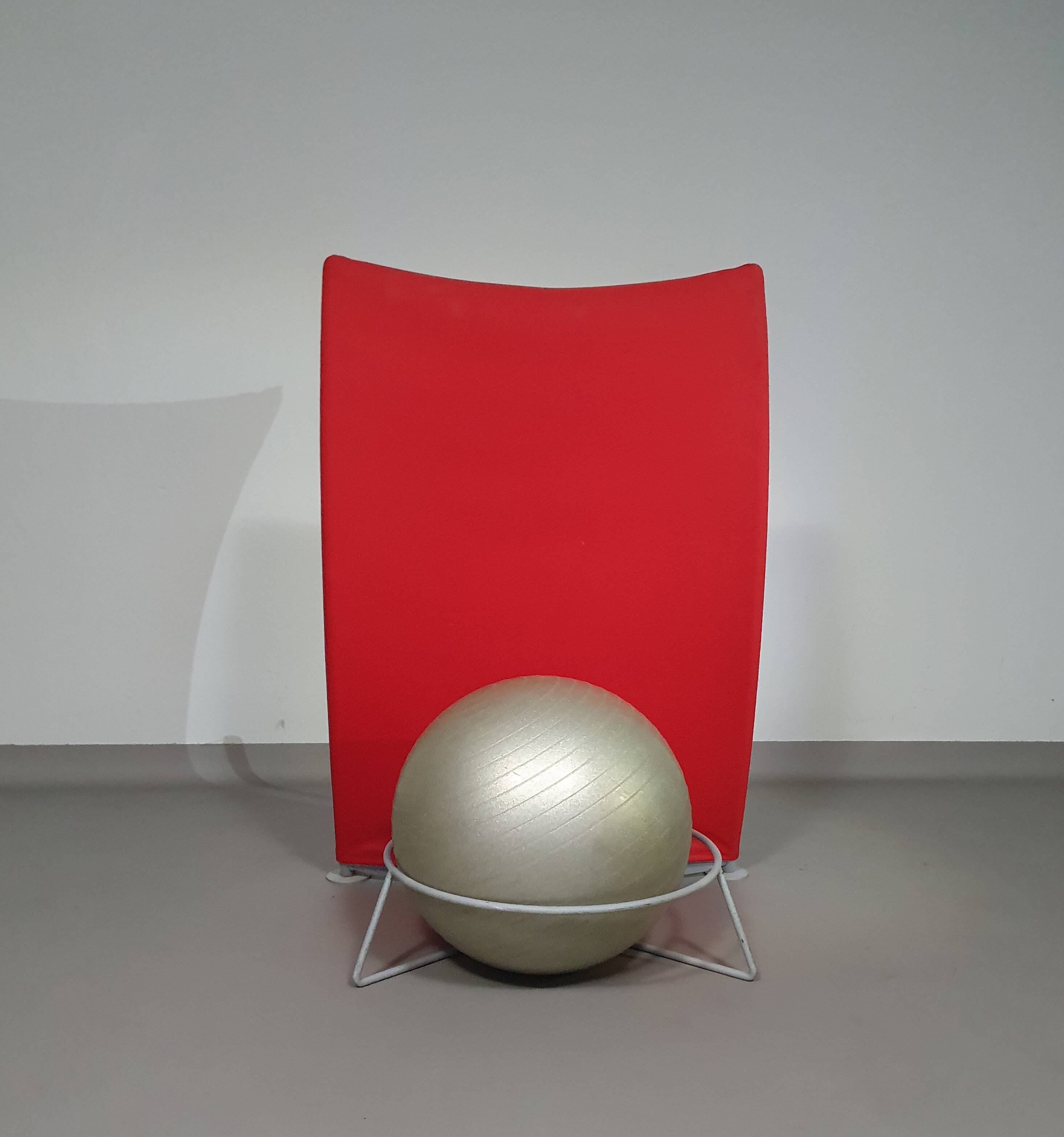 Italian modern bordeaux red ball chair San Siro designed by Fabrizio Ballardini, 1995