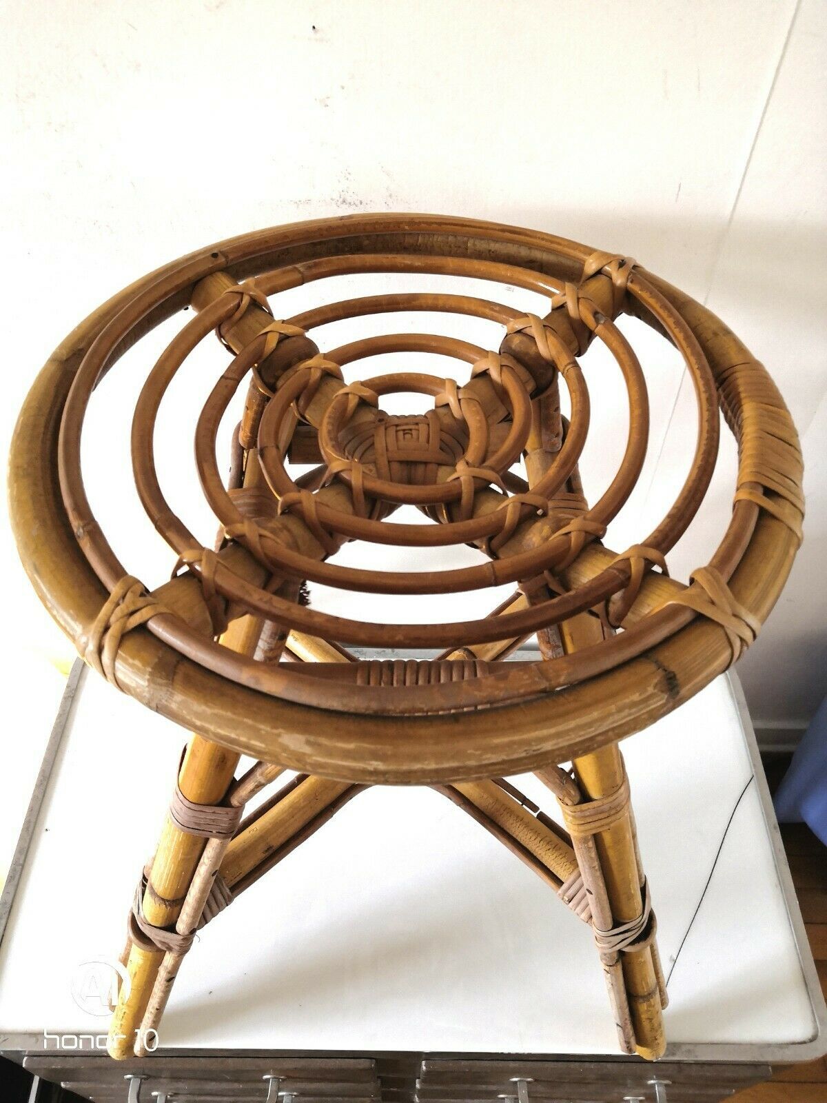 Vintage rattan stool