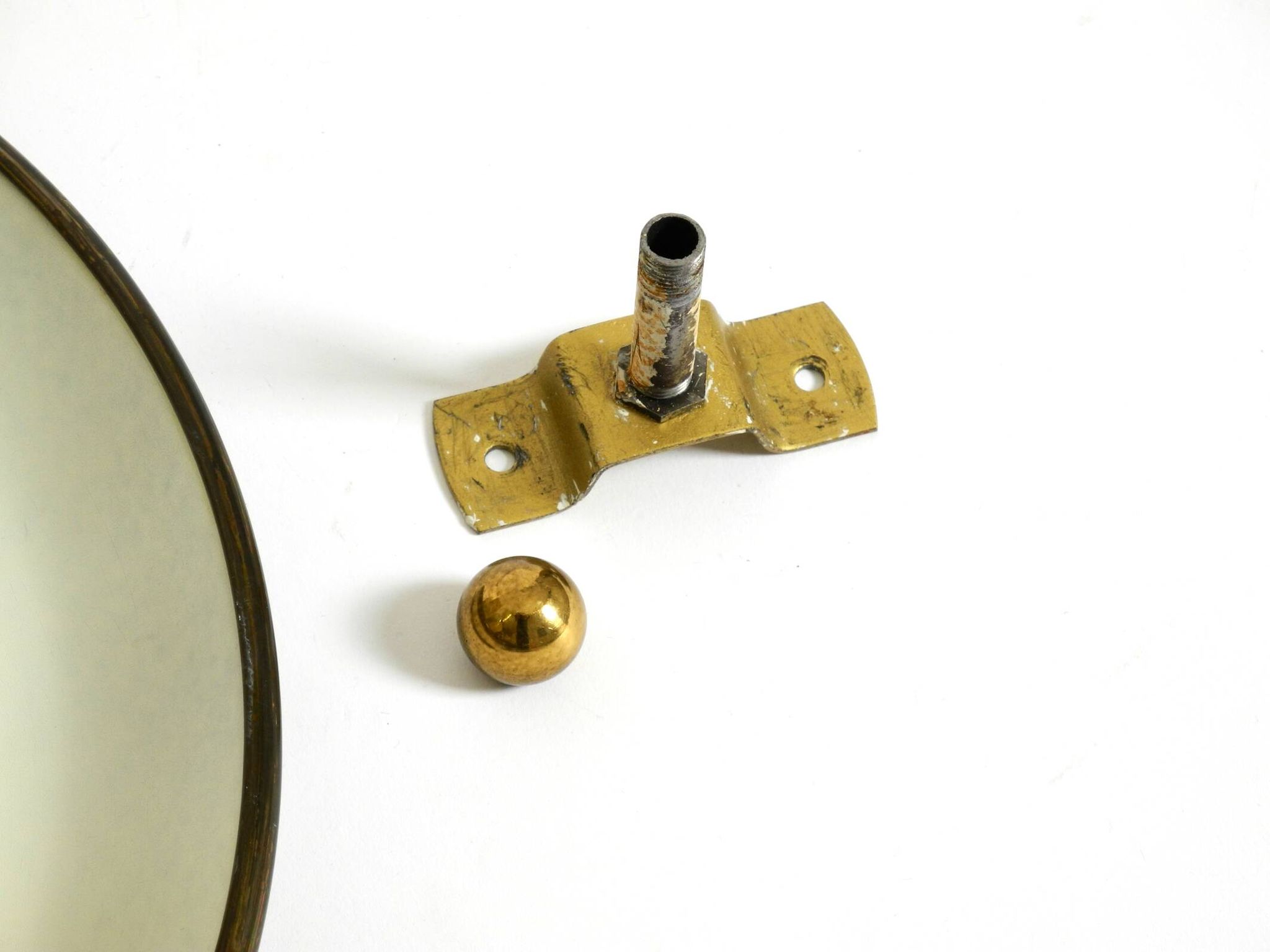 Very rare 5-arm mid-century modern metal bag ceiling lamp with round white