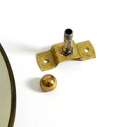 Very rare 5-arm mid-century modern metal bag ceiling lamp with round white