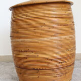 Cylindrical wicker basket, Italy 70's